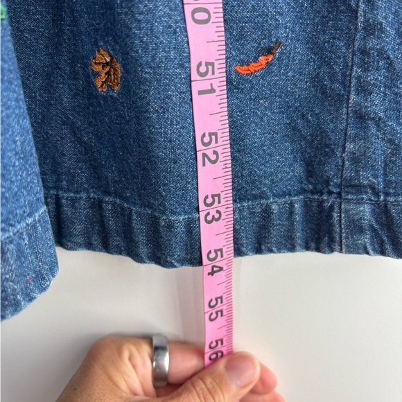 Bechamel  Embroidered Denim Sleeveless Maxi Jumper Birdhouse Cats Cottagecore XL - Picture 8 of 10